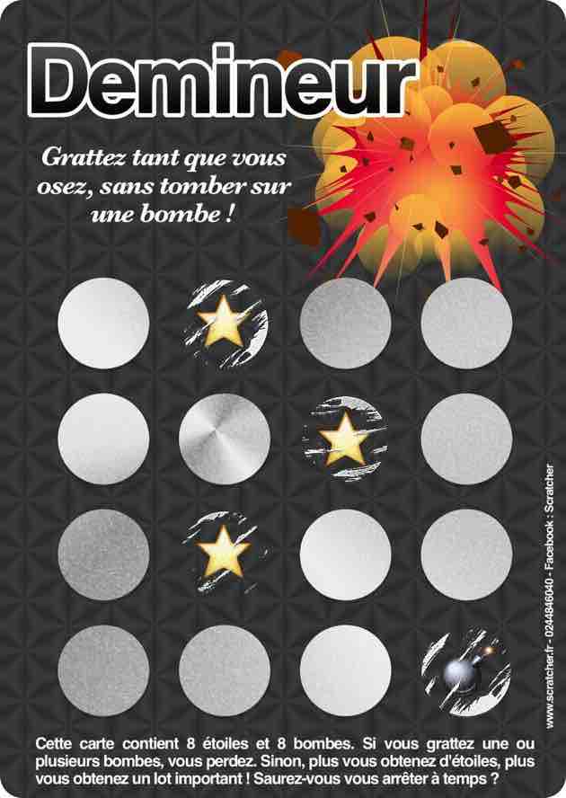 Jeu Ã  gratter de dÃ©mineur scratcher.fr